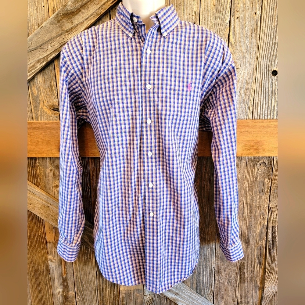 Ralph Lauren Classic Fit Oxford Shirt Large Plaid Long Sleeve